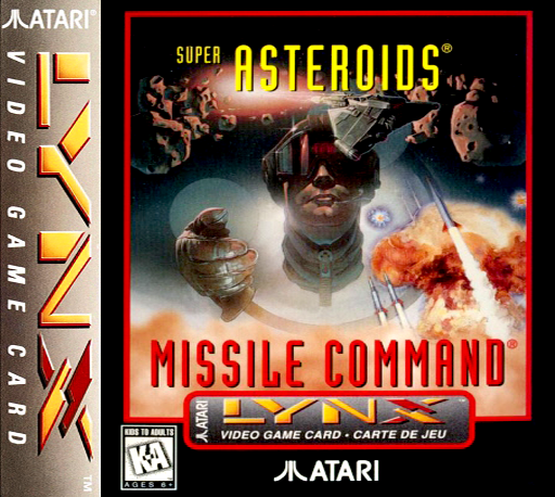 Super Asteroids, Missile Command (USA, Europe) Lynx Game Cover